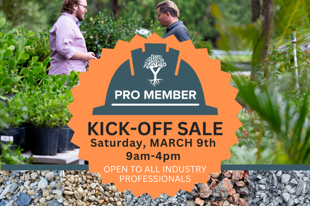 Ad for pro member kick-off sale at The Yard landscape supply