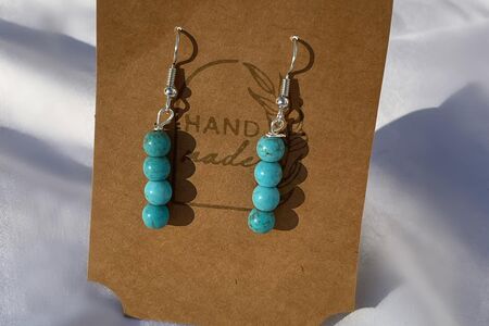 Handmade aqua dangle earrings