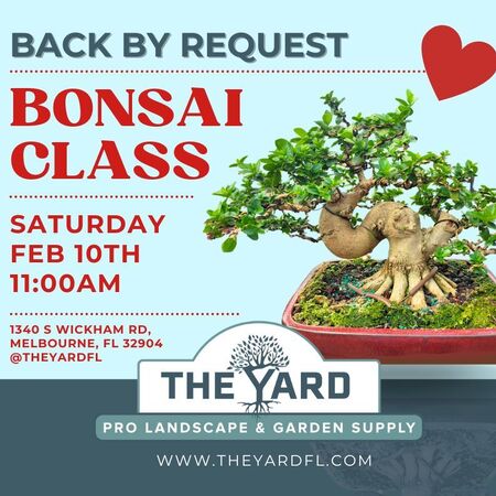 Ad for a Bonsai class at The Yard in Melbourne FL